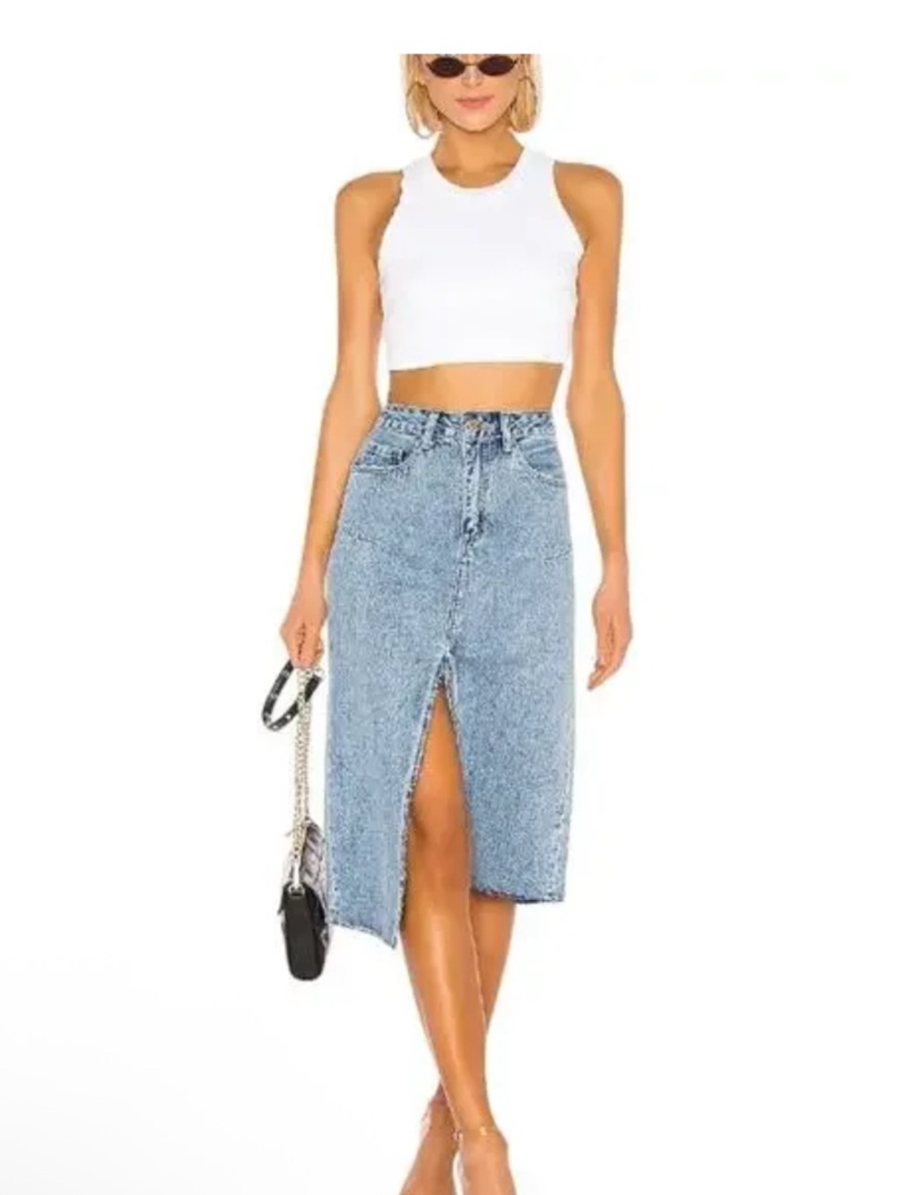 Pistola Kaia Denim Midi Skirt Size 27 - Blue Cult New With Tags